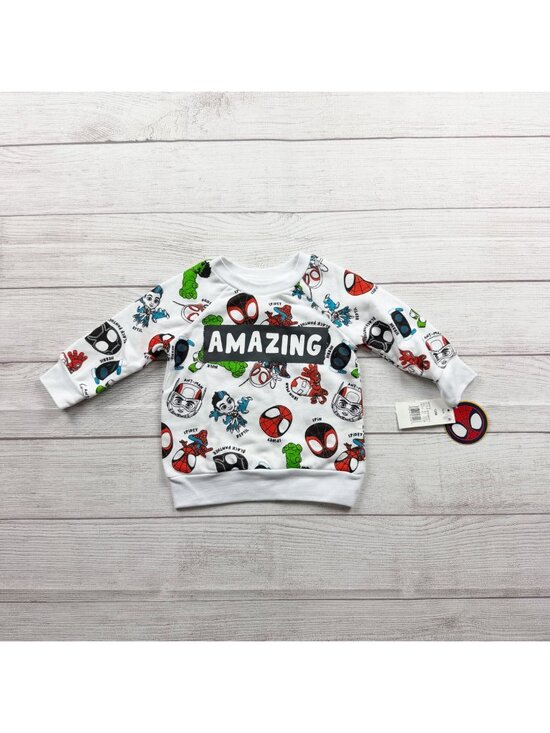 Marvel Other - Marvel Spidey Amazing Friends Toddler Sweatshirt Allover Print NWT 9-12 Months